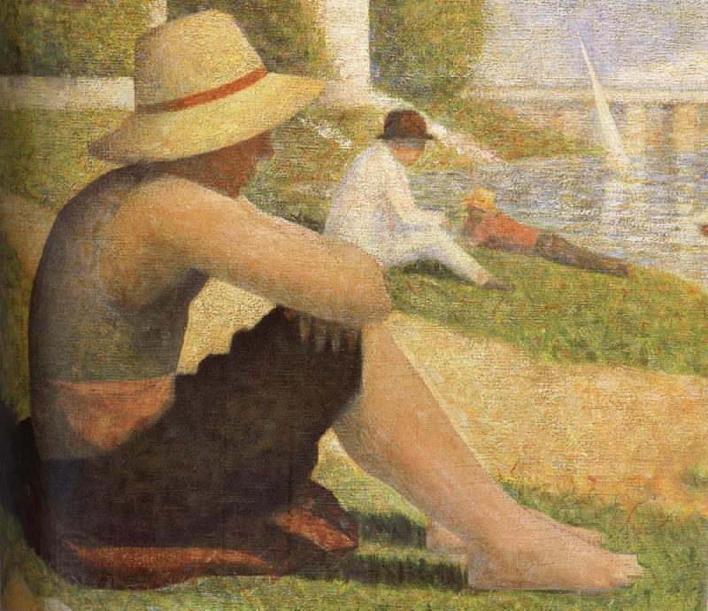 Georges Seurat The Boy Wearing hat on the ground China oil painting art